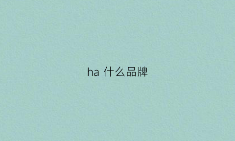 ha什么品牌(hah是什么牌子)